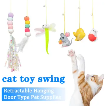 Pet Cat Toys Elasticity Retractable Hanging Door Type Interactive Toy For  Kitten Mouse Catnip Scratch Rope Toy Pet Supplies