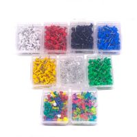 ☃ 60pcs/box colorful Plastic push pins office binding Cork Board Safety Colored pin big head needle pins