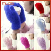 MUBAI Winter Windproof Soft Elastic Candy Color Gloves Thicken Warm Plush Mittens Faux Fur Gloves