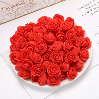 【cw】 100pcs 3.5cm PEArtificial Flowers forWeddingAccessories Fake Foma ScrapbookingBears Decorative