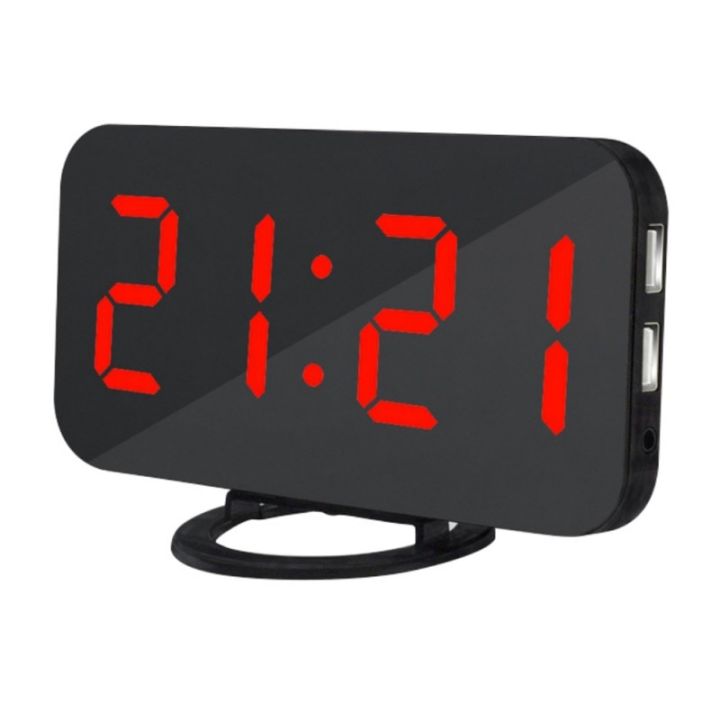 worth-buy-usb-นาฬิกาปลุกดิจิตอลนาฬิกานาฬิกานักเรียนกระจก-led-แสดงผลความละเอียดสูง-snooze-นาฬิกาสำหรับเด็ก-light-sensor-นาฬิกาตั้งโต๊ะสำนักงาน