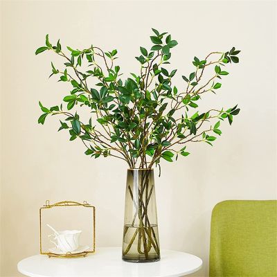 [AYIQ Flower Shop] กิ่งเทียมใบ Ficus ปลอม1ชิ้นกิ่งปลอม29ใบสำหรับการตกแต่งบ้านใบแจกันของจริง