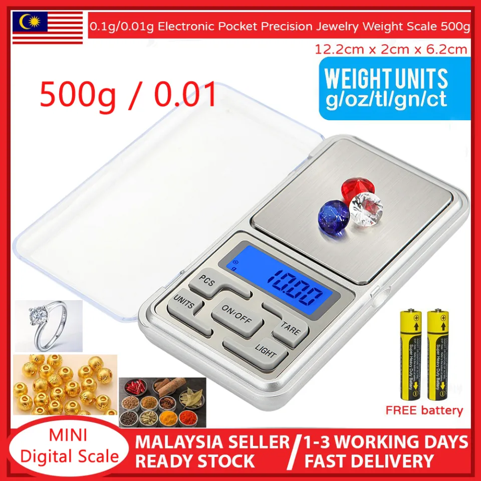 Portable 500g x 0.01g Mini Digital Scale Jewelry Pocket Balance Weight Gram  LCD