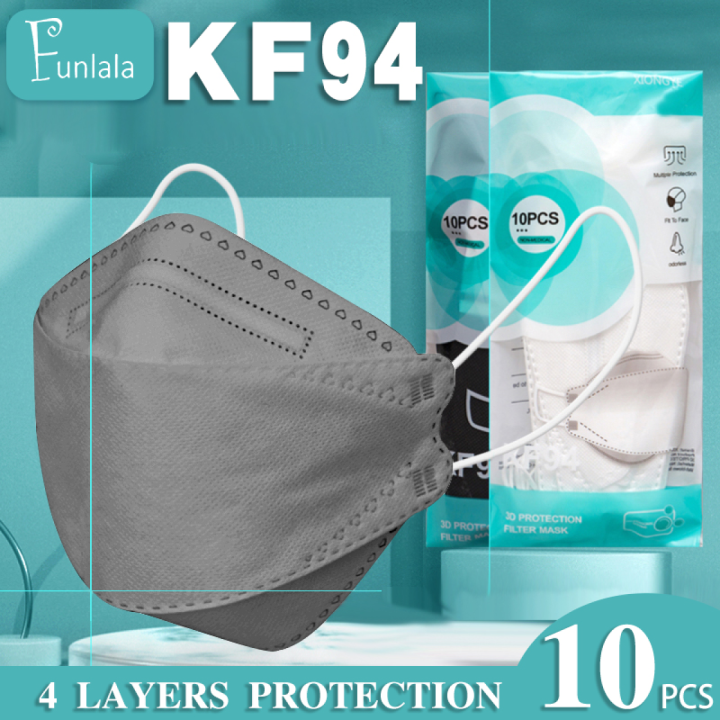 KF94 Mask Original 10 Pcs FDA Approved 4ply KF94 Medical Face Mask Made
