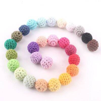 ✥❖✓ 16mm 10pcs Baby Teether ไม้โครเชต์ลูกปัดเคี้ยวลูกปัด DIY ไม้ Teething หนูเครื่องประดับพยาบาลสร้อยคอเด็กผลิตภัณฑ์