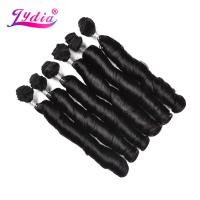 Lydia 18inch Bouncy Curly Hair Heat Resistant Synthetic Hair Weave 37gPiece Sew in Hair Extensions Bundles 6pcspack