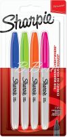 Sharpie ชาร์ปี้ ปากกามาร์กเกอร์ ปากกาเคมี หัวเดียว หัวไฟน์ Fun Color ชุด 4 / 12 สี