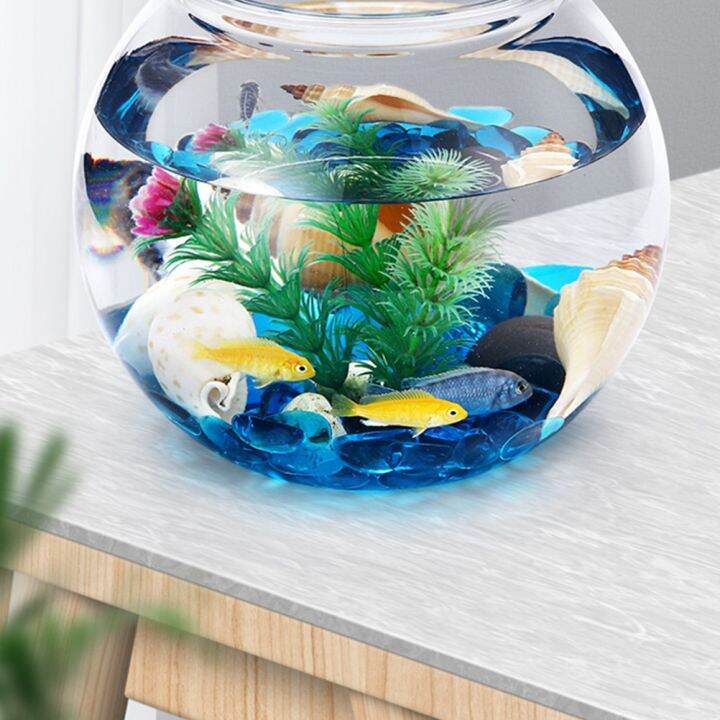 6ชิ้นโถปลาทองพลาสติกโปร่งใสรูปปลาปลากัดโถปลาทองชามปลา-terrarium-transparent-12-5x12-5x10cm-โถลูกอม