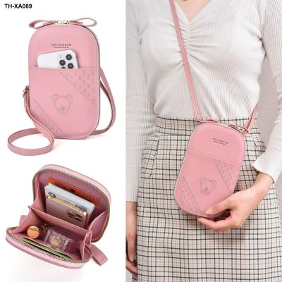 ♣△∏ Ins han edition girl lovely mobile phone bag zipper long students single shoulder bag