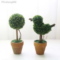 1Pc Heart Star Round Potted Artificial Plant Bonsai Small Tree Pot Plants Bonsai Plant Ornament Home Garden Wedding Party Decor