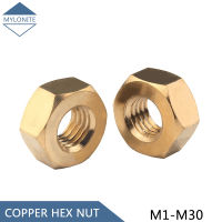 พร้อมสต็อกทองเหลืองทองแดง Hex Hexagon Nuts สำหรับ M1.4 M1.6 M2 M2.5 M3 M4 M5 M6 M8 M10 M12 M14 M16สกรู Bolt DIY ชุดเครื่องมือชุดซ่อมเปลี่ยน