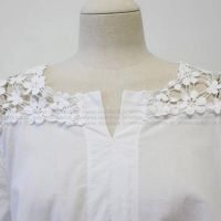 Maternity Shirt Korean Version Summer Fashion Mid-Sleeve Pure Cotton Lace White