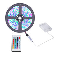 RGB LED Lights Strip 5V 3AA Battery Colorful Remote Controller Flexible Lamp Tape Diode Festival Fita Tira Luces Desk