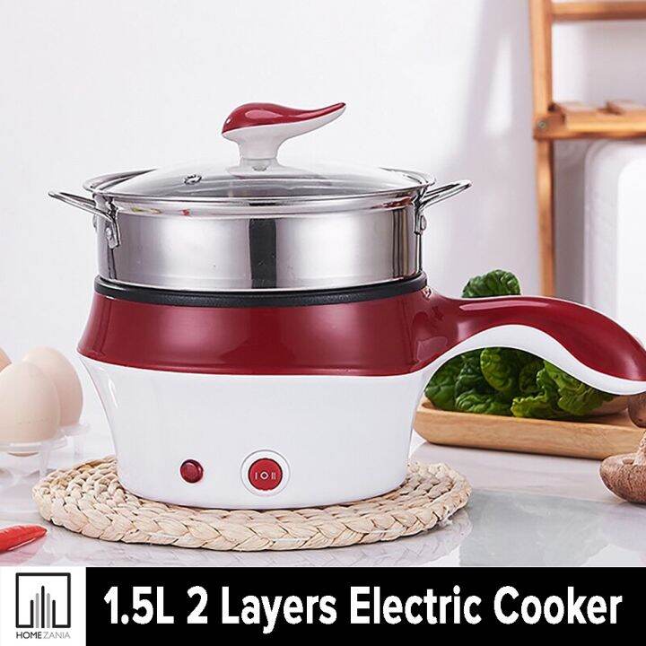 Electric Cooker with Steamer Single Handle Multi-Function Cooker 18cm ...