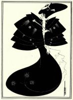 ▫ Aubrey Vincent Beardsley สีดำ Cape Art ฟิล์มพิมพ์ผ้าไหมโปสเตอร์ Home Wall Decor 24x36inch