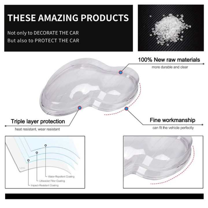 ฝาครอบไฟหน้าเลนส์แก้วไฟหน้ารถสำหรับ-mercedes-benz-w203-c-class-2000-2007