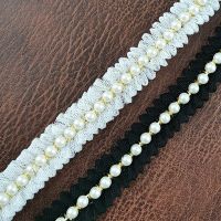 ；‘。、’ (1 Yard/Pack) 20Mm Pearl  Line Decoration Lace Fabric Weing Wrapping Gift Rions Crafts Handmade DIY