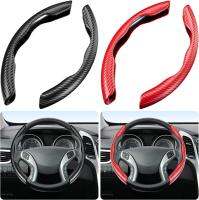 2Pcs Carbon Fiber Car Cover Steering Wheel Cover Non-slip Breathable Cover Cardboard Cover Grip Booster Covers Suitable for Proton Perodua Myvi Toyota YARiS and All Other Auto Parts