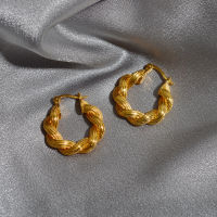 Fashion Famous Brand Designer Brass Twisted Braided Circle 18K Gold Earrings For Women Luxury Jewelry High Quality Trend