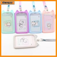 SHENGZU 1PC น่ารัก ธนาคาร เชือกคล้องแบบหดได้ ผู้ถือบัตร กรณีบัตรเครดิต ซองใส่บัตรประชาชน กรณีบัตรรถบัส