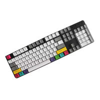 สีเทาสีขาว backlit RGB PBT ปุ่มกด OEM รายละเอียดวิศวกรรมแป้นพิมพ์ส่งแสงที่กำหนดเองผสมสีหมวกที่สำคัญ61 87 104ชุดที่สำคัญ