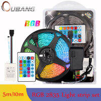 OU BANG ไฟแถบไฟ Led USB 2023 5M/10M,ไฟ RGB อินฟราเรดบลูทูธควบคุมลูเซส IP65ตกแต่งเรืองแสงกันน้ำสำหรับห้องนั่งเล่น2835ริบบิ้นโคมไฟสไตล์วินเทจ