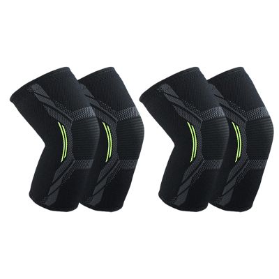 2pcs Breathable Basketball Football Sports Kneepad High Elastic Volleyball Knee Pads Brace Training Knee Support Protect - S &amp; XL