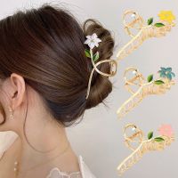 【jw】❍△  Metal Hair Claws for Flowers Hairpin Ponytail Holder Headwear Accessories