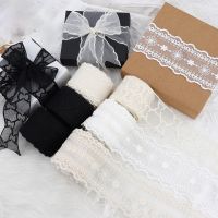 Delicate Mesh Embroidered Lace Black Ribbon 1yards DIY Handmade Bow Headdress Gift Wrap Birthday Wedding Decoration Materials Gift Wrapping  Bags