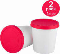 StarPack Home Ice Cream Freezer Storage Containers Set of 2 with Silicone Lids