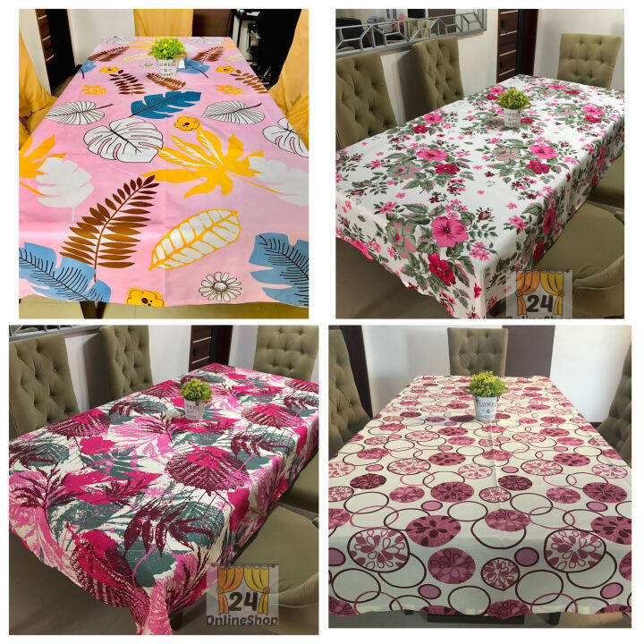 Printed Pink Table Cloth. Table Cover Lazada PH