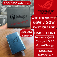 ส่งในไทย ของแท้ 100% ASUS ROG Phone 65W 30W Rog 2/3/4/5/6/7 Adapter &amp; USB-C Cable Quick Charge 4.0 หัวชาร์จ สายชาร์จ C TO C PD FAST CHARGE