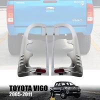 ครอบไฟท้าย พร้อมทับทิมแดง รุ่น โตโยต้า ไฮลักซ์ วีโก้ TOYOTA HILUX VIGO ปี 2005 - 2010 สีโครเมี่ยม พร้อมกาว 3M 1 คู่