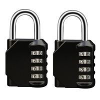 2Pcs Combination Lock, 4 Digit Combination Padlock for School Gym Sports Locker/Fence/Toolbox/Case, Hasp Cabinet Storage