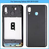 SAM A20 2019 A205 SM-A205F A205DS Plastic Middle Frame Bezel Battery Back Cover Rear Door Housing