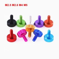 2/5 Pcs knurled Thumb Screw Aluminum Alloy M2.5 M2.6 M4 M5 Round Flat Head Case Screws DIY Bolt Multiple Color Length 6-20mm Nails Screws Fasteners