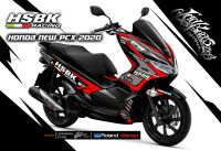 สติ๊กเกอร์แต่งลายรถ Honda Pcx 150 2020 ลาย HSBK RACING