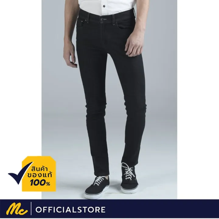 mc-jeans-กางเกงยีนส์ผู้ชาย-ทรงขาเดฟ-ผ้ายืด-สีดำ-mad6214