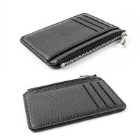New 9 Card Slots Credit Card Holder tarjetero Ultra-thin Zipper Mens Wallet PU Leather Simple Coin Purse Wallet Cardholder Bags Card Holders