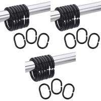 【LZ】❃♨☞  Plastic Shower Curtain Rings Ganchos para banheiro Rod 72 Pcs