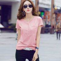 [COD] 2023 autumn new womens tops and linen short-sleeved t-shirts V-neck a generation of 88803