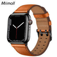 Miimall Bands For Apple Watch Ultra Series 8 Band Strap, Leather Replacement Band Soft Breathable Adjustable Wristband For IWatch 8 7 6 5 4 3 2 1