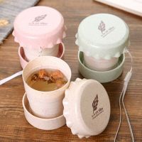 Outdoor Retractable Travel Coffee Cup Wheat Straw Made Telescopic Folding Teacups Portable Activities Folding Water Cups Barware