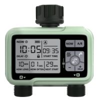 2-Outlet Auto Water Timer Water Hose Timer with LCD Display Household Outdoor Irrigation Water Timer Timed Auto Garden Watering Tool