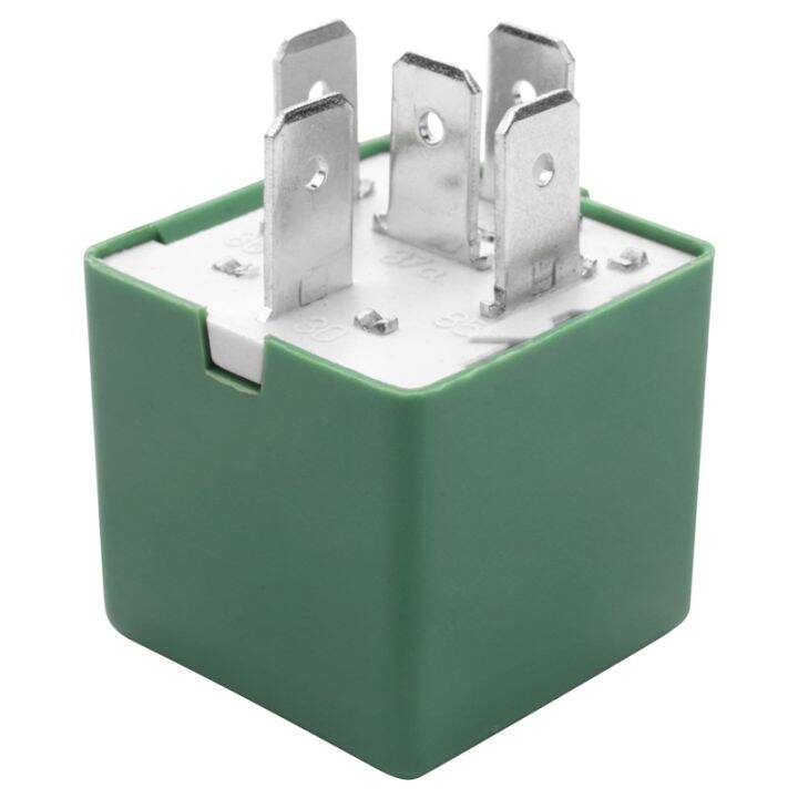 12V 35A 5 Pins Cooling Radiator Fan Relay Green 6547TX for Peugeot 206