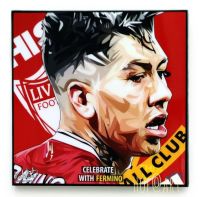 Roberto Firmino โรเบอร์โต้ เฟอร์มิโน่ Liverpool ลิเวอร์พูล​ หง​ส์แดง​ รูปภาพ​ติด​ผนัง​ pop art พร้อมกรอบและที่แขวน ฟุตบอล​ กรอบรูป​​ ของขวัญ