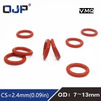 10 Buah/Banyak Silikon Merah Cincin Silikon/VMQ O Cincin 2.4Mm Ketebalan OD7/8/9/10/11/12/13Mm Karet O-Cincin Seal Gasket Gasket Mesin Cuci