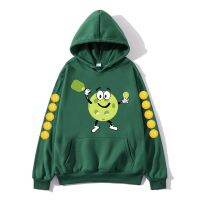 Sudadera con capucha divertida de pickleball para hombre y mujer, sudaderas con icono de sonrisa divertida, ropa Y2k Unisex, ropa de calle informal de manga larga, Tops Kawaii