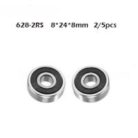 ☼♦☑ 2/5PCS High quality ABEC-1 628 2RS 628RS 628-2rs 628 RS 8x24X8 mm Miniature double Rubber seal Deep Groove Ball Bearing