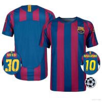 JS 2005-06 Barcelona Retro Home Jersey Football Tshirts Ronaldinho Messi Sports Top Unisex Player Version SJ